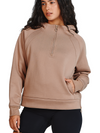 Women's Fleece Cropped Hoodies Quarter Zip Pullover Cotton Sweatshirts