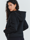 Women's Fleece Cropped Hoodies Quarter Zip Pullover Cotton Sweatshirts