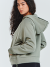 Women's Fleece Cropped Hoodies Quarter Zip Pullover Cotton Sweatshirts