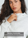 Women's Fleece Cropped Hoodies Quarter Zip Pullover Cotton Sweatshirts