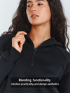 Women's Fleece Cropped Hoodies Quarter Zip Pullover Cotton Sweatshirts