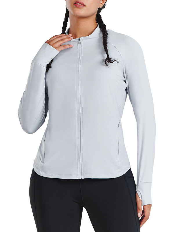ALLZERO Women's Workout Jacket Long Sleeve Stretchy for Running Biker