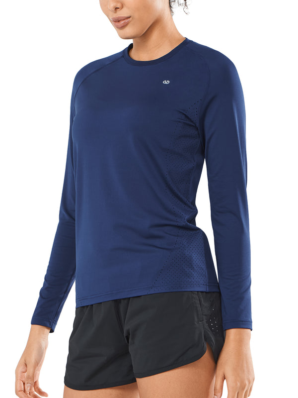 ALLZERO Women's Rash Guard Sun T Shirts Long Sleeve for Workout Yoga