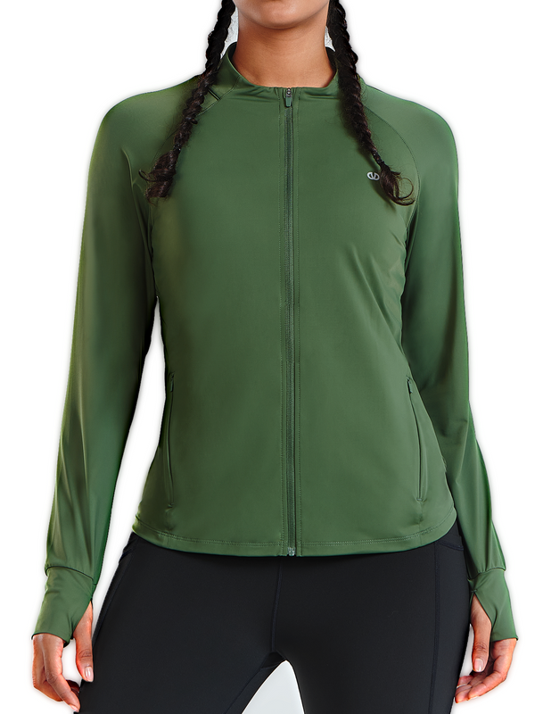 ALLZERO Women's Workout Jacket Long Sleeve Stretchy for Running Biker