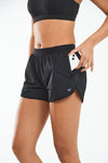 ALLZERO Women's 3" Feel Fit Running Shorts with Liner Pockets for Gym