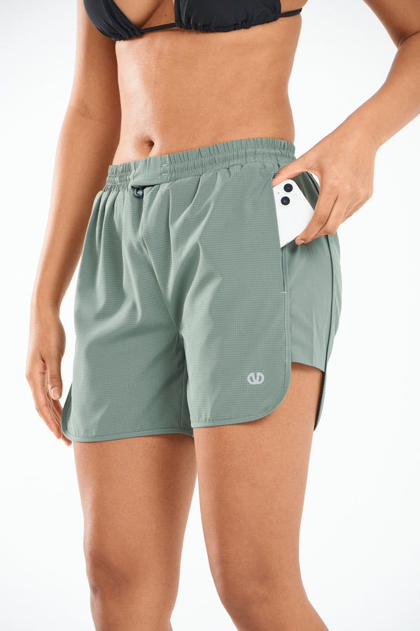 ALLZERO Women's Swim Board Shorts with Pockets Quick Dry for Beach Gym