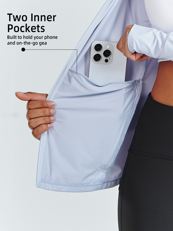 ALLZERO Women's Workout Jacket Long Sleeve Stretchy for Running Biker