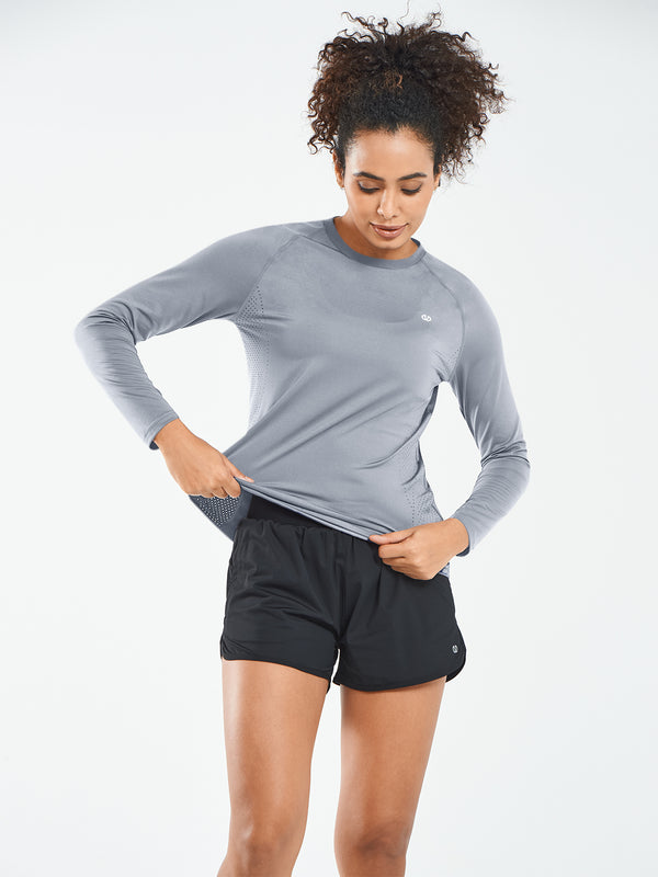 ALLZERO Women's Rash Guard Sun T Shirts Long Sleeve for Workout Yoga