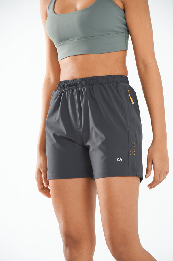 ALLZERO Women's Hiking 5" Shorts with Zip Pocket Quick Dry for Running