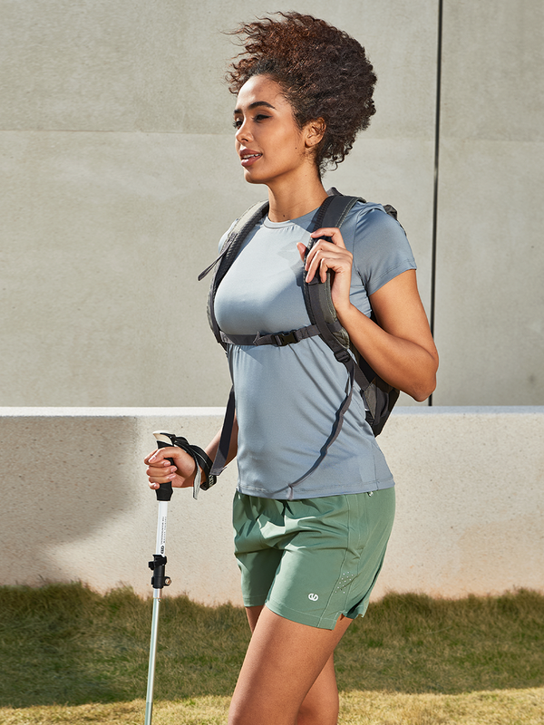 ALLZERO Women's Hiking 5" Shorts with Zip Pocket Quick Dry for Running