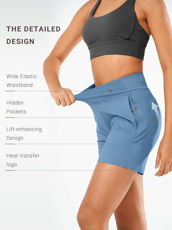 ALLZERO Feel Fit™ Women's Bermuda 6" Shorts with Pockets High Waisted for Yoga