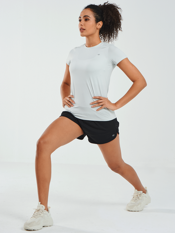 ALLZERO Women's Workout Yoga Short Sleeve Breathable Slim Fit for Gym