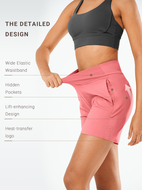 ALLZERO Feel Fit™ Women's Bermuda 6" Shorts with Pockets High Waisted for Yoga