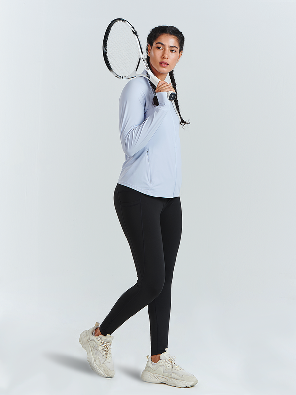 ALLZERO Women's Workout Jacket Long Sleeve Stretchy for Running Biker