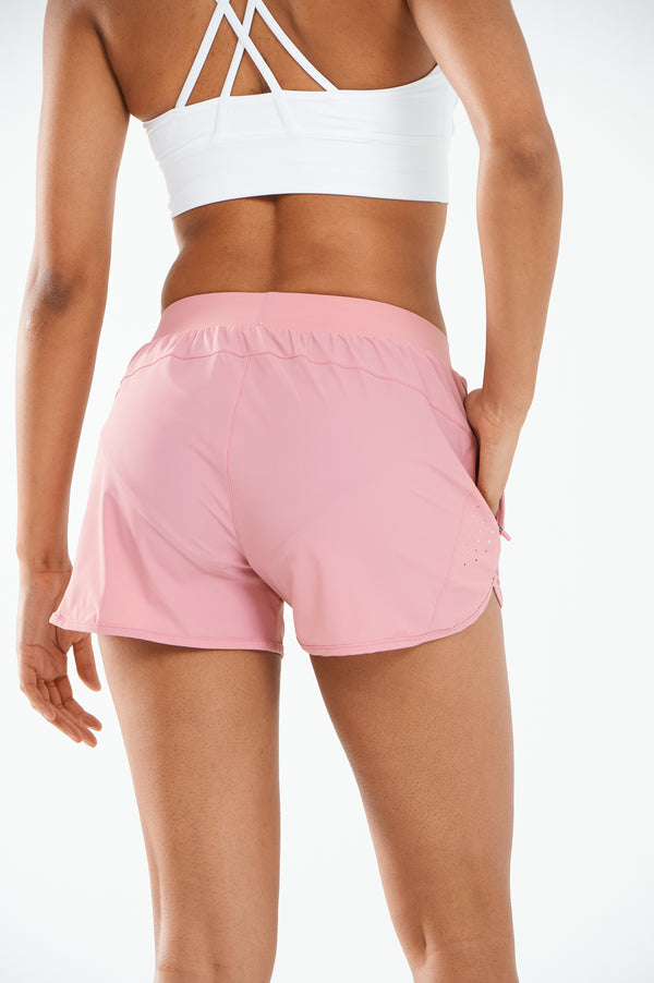 ALLZERO Women's 3" Feel Fit Running Shorts with Liner Pockets for Gym