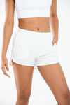 ALLZERO Women's 3" Feel Fit™ White Running Shorts with Liner Pockets for Gym