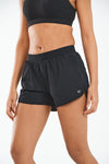 ALLZERO Women's 3" Feel Fit™ Black Running Shorts with Liner Pockets for Gym