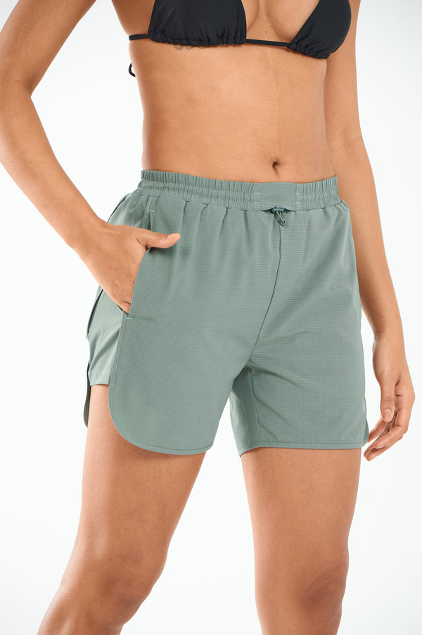 ALLZERO Women's Swim Board Shorts with Pockets Quick Dry for Beach Gym