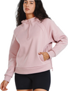 Women's Fleece Cropped Hoodies Quarter Zip Pullover Cotton Sweatshirts