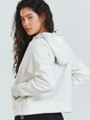 Women's Fleece Cropped Hoodies Quarter Zip Pullover Cotton Sweatshirts