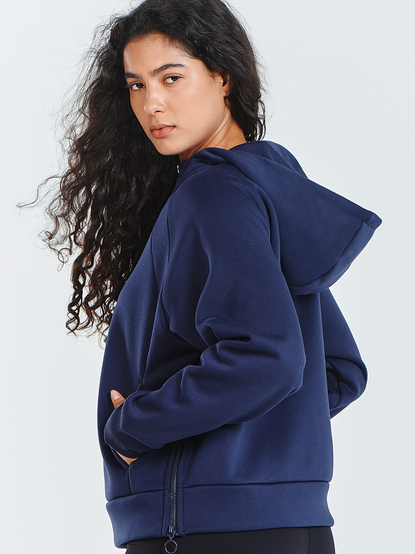 Women's Fleece Cropped Hoodies Quarter Zip Pullover Cotton Sweatshirts