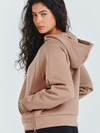 Women's Fleece Cropped Hoodies Quarter Zip Pullover Cotton Sweatshirts