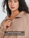 Women's Fleece Cropped Hoodies Quarter Zip Pullover Cotton Sweatshirts
