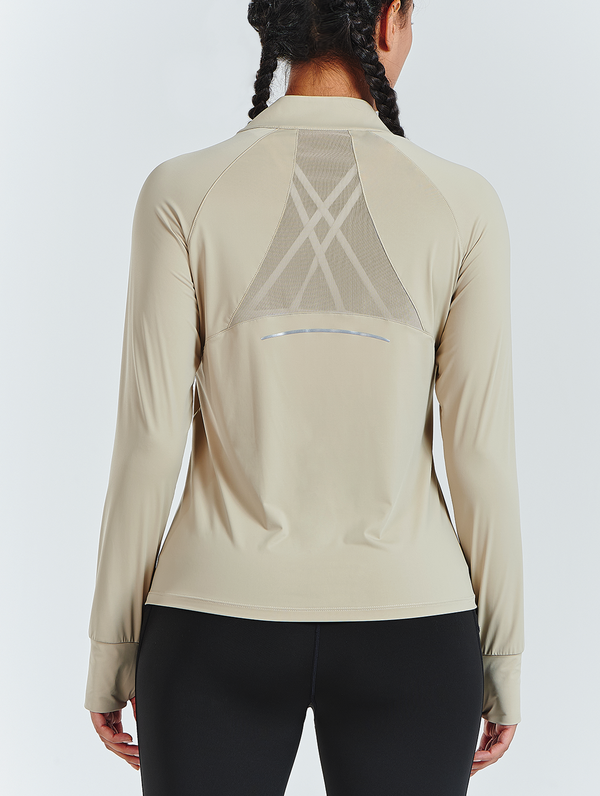 ALLZERO Women's Workout Jacket Long Sleeve Stretchy for Running Biker