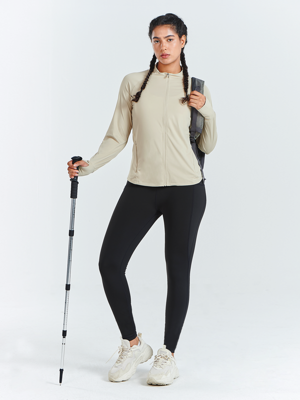 ALLZERO Women's Workout Jacket Long Sleeve Stretchy for Running Biker