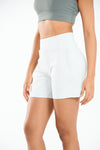 ALLZERO Women's Jade Grey Bermuda 6" Shorts with Pockets High Waisted for Yoga