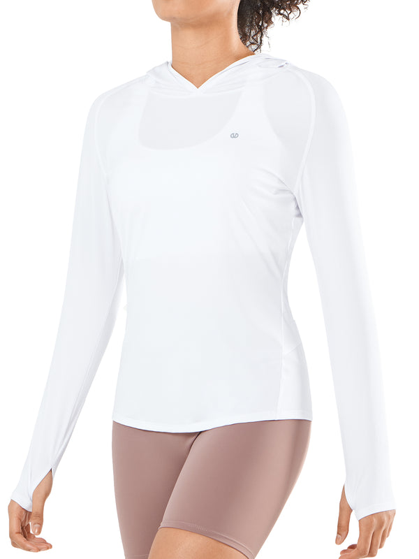 ALLZERO Women's Sun Protection Hoodie Shirts Long Sleeve for Running