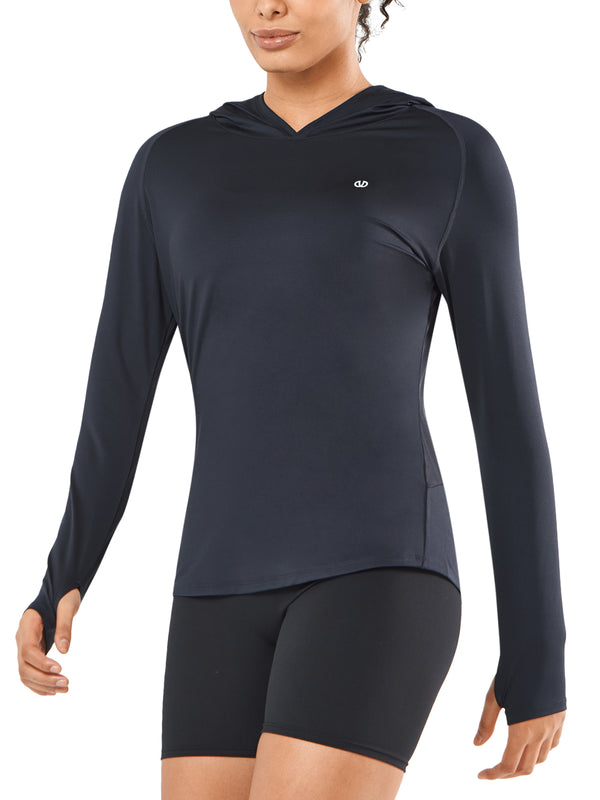 ALLZERO Women's Sun Protection Hoodie Shirts Long Sleeve for Running