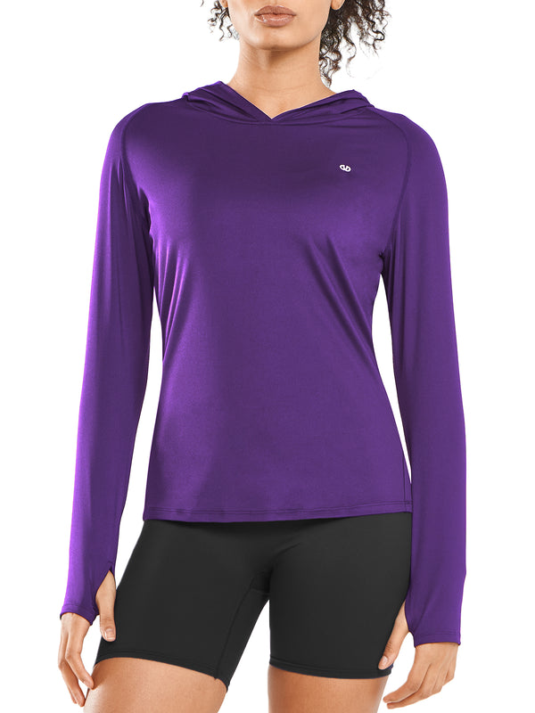 ALLZERO Women's Sun Protection Hoodie Shirts Long Sleeve for Running