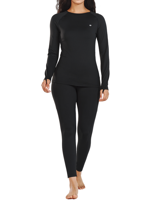 ALLZERO Women's Thermal Underwear Fleece Lined Base Layer Winter Set