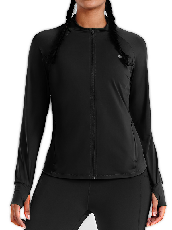 ALLZERO Women's Workout Jacket Long Sleeve Stretchy for Running Biker