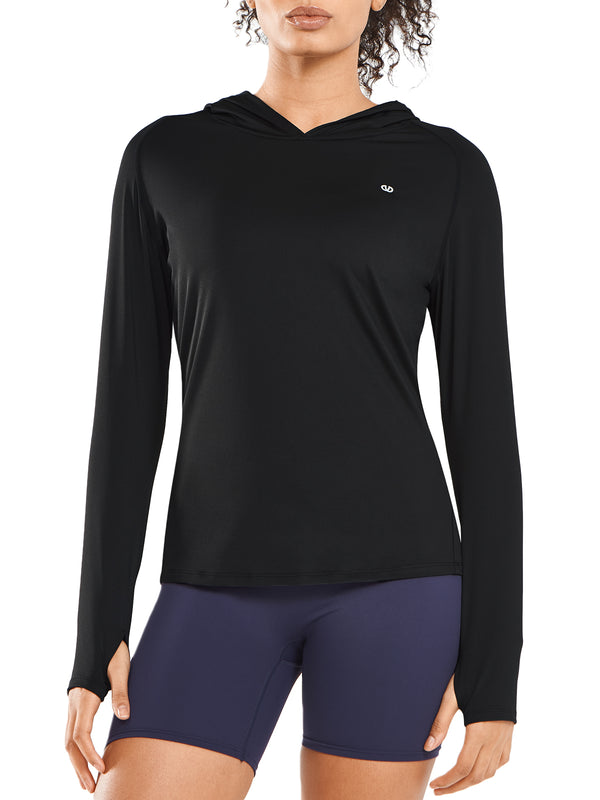 ALLZERO Women's Sun Protection Hoodie Shirts Long Sleeve for Running