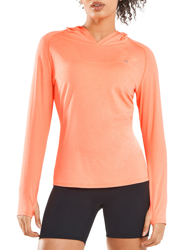 ALLZERO Women's Sun Protection Hoodie Shirts Long Sleeve for Running
