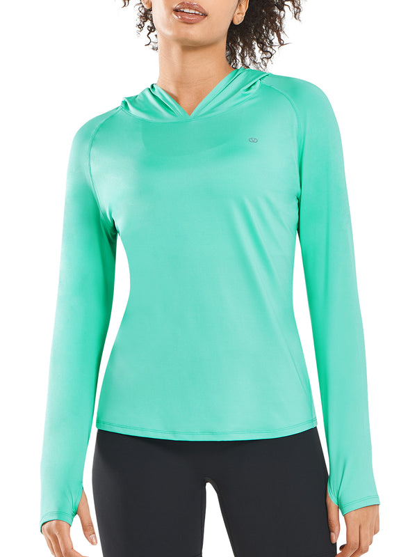 ALLZERO Women's Sun Protection Hoodie Shirts Long Sleeve for Running