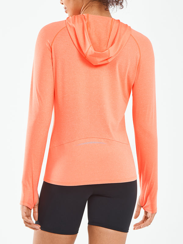 ALLZERO Women's Sun Protection Hoodie Shirts Long Sleeve for Running