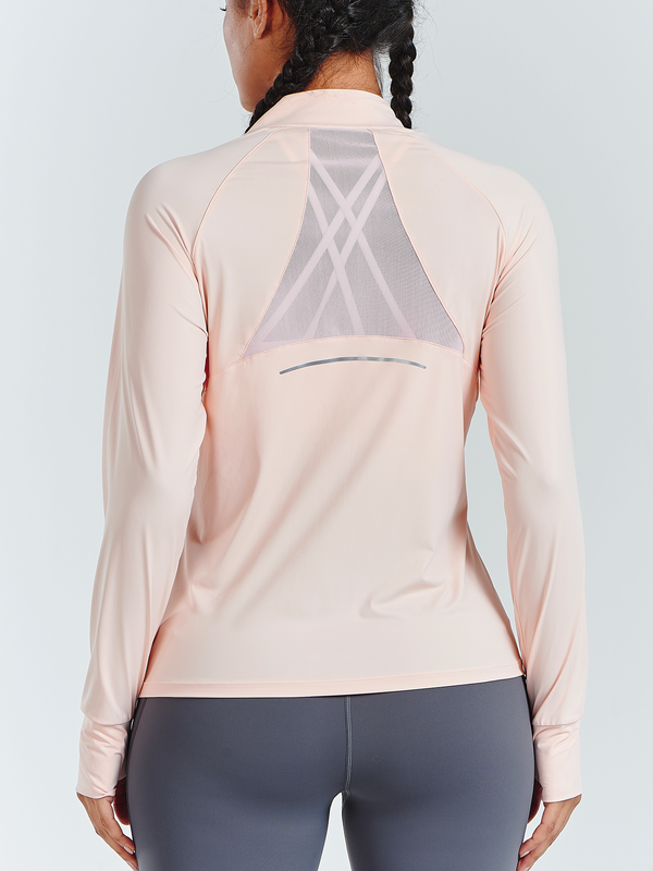 ALLZERO Women's Workout Jacket Long Sleeve Stretchy for Running Biker