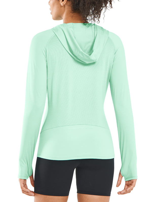 ALLZERO Women's Sun Protection Hoodie Shirts Long Sleeve for Running