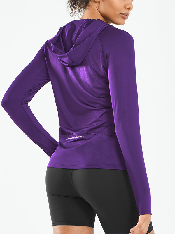 ALLZERO Women's Sun Protection Hoodie Shirts Long Sleeve for Running