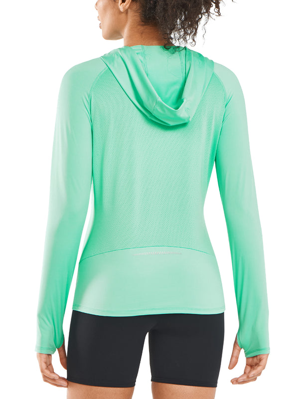 ALLZERO Women's Sun Protection Hoodie Shirts Long Sleeve for Running