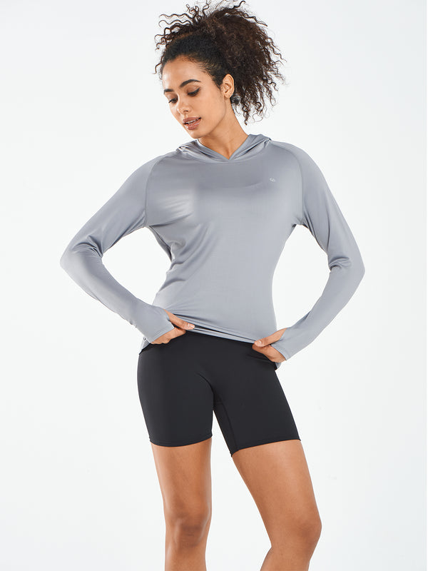 ALLZERO Women's Sun Protection Hoodie Shirts Long Sleeve for Running