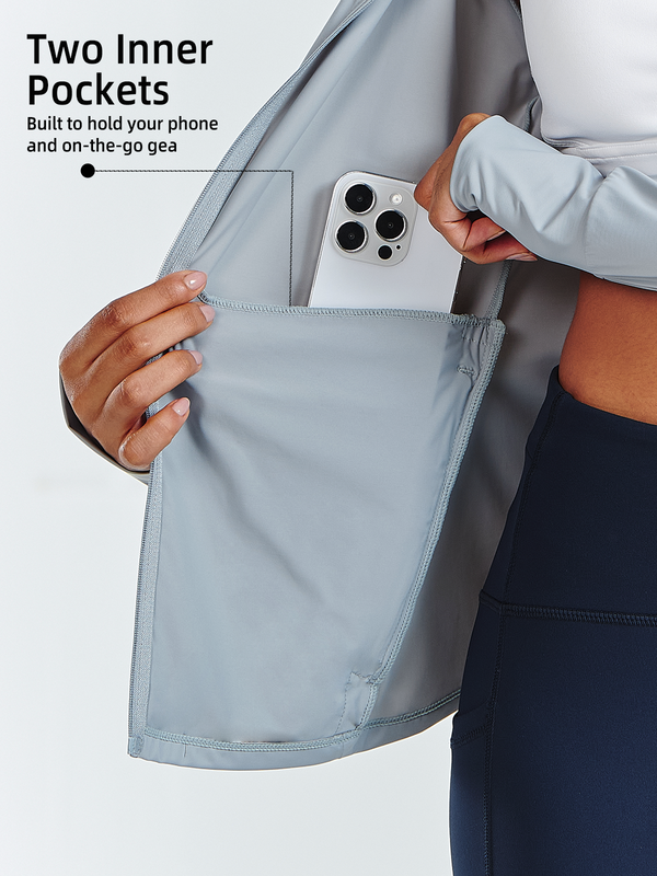 ALLZERO Women's Workout Jacket Long Sleeve Stretchy for Running Biker