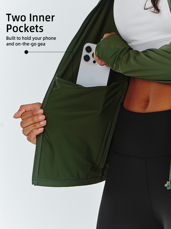 ALLZERO Women's Workout Jacket Long Sleeve Stretchy for Running Biker