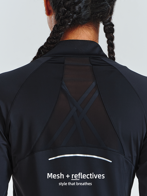 ALLZERO Women's Workout Jacket Long Sleeve Stretchy for Running Biker
