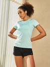 ALLZERO Women's Workout Yoga Short Sleeve Breathable Slim Fit for Gym