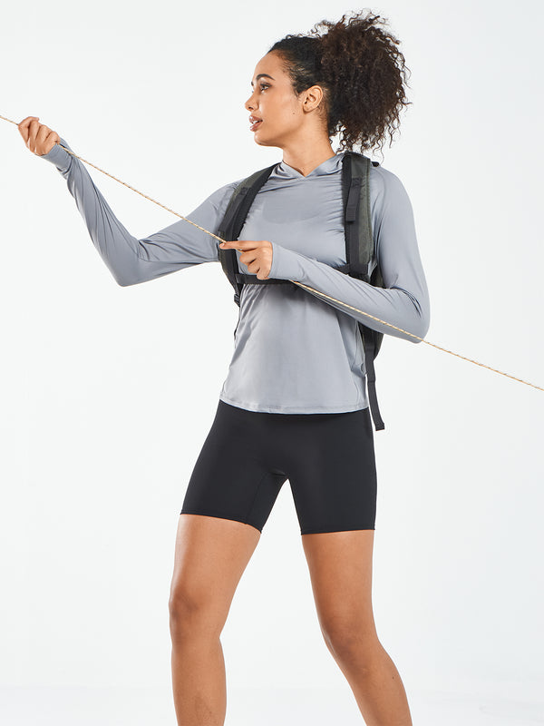 ALLZERO Women's Sun Protection Hoodie Shirts Long Sleeve for Running