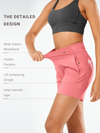 ALLZERO Women's Bermuda 6" Shorts with Pockets High Waisted for Yoga